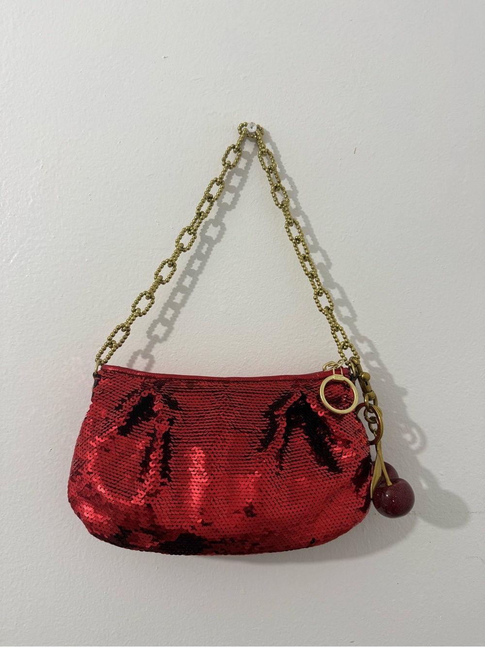 Coach Red Sequin Shoulder Bag